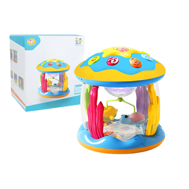 TwinkleDrum | Experiência mágica de luz e música para bebés - Tambor de brinquedo Montessori giratório