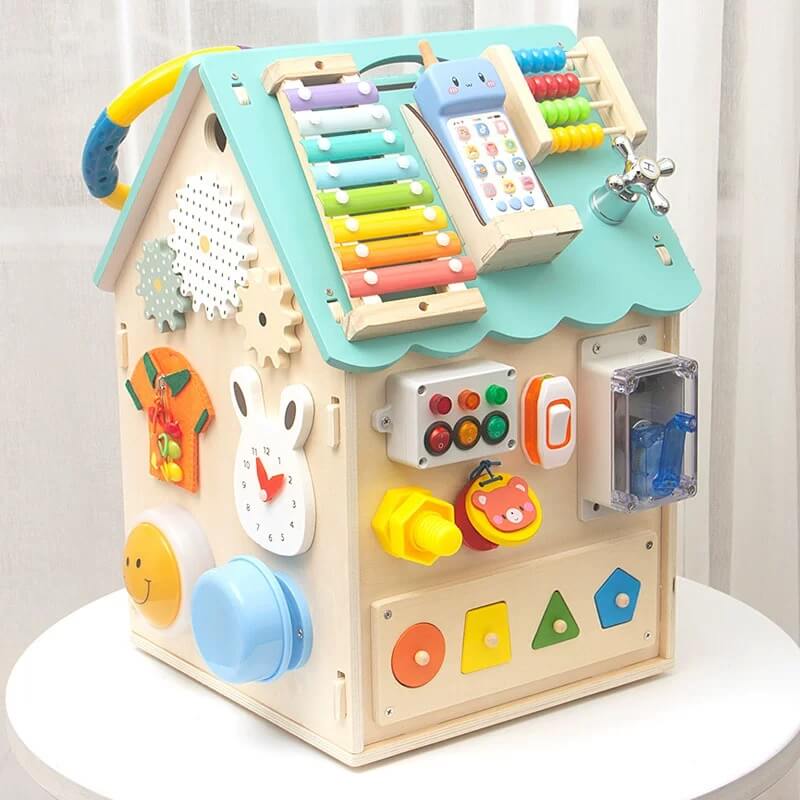 EcoToys Montessori Domek do zabawy | Stymuluje kreatywną zabawę i rozwój - Ucz się i odkrywaj z radością