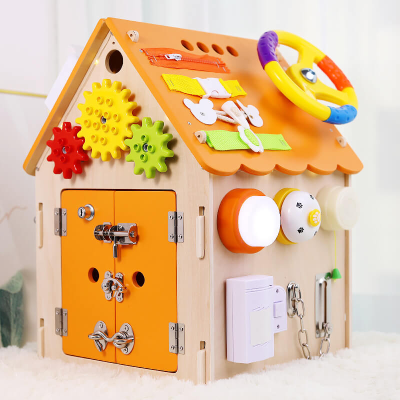 EcoToys Montessori Domek do zabawy | Stymuluje kreatywną zabawę i rozwój - Ucz się i odkrywaj z radością