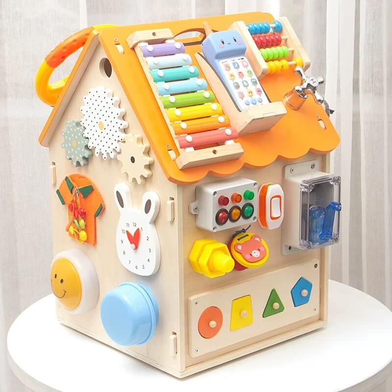 EcoToys Montessori Domek do zabawy | Stymuluje kreatywną zabawę i rozwój - Ucz się i odkrywaj z radością
