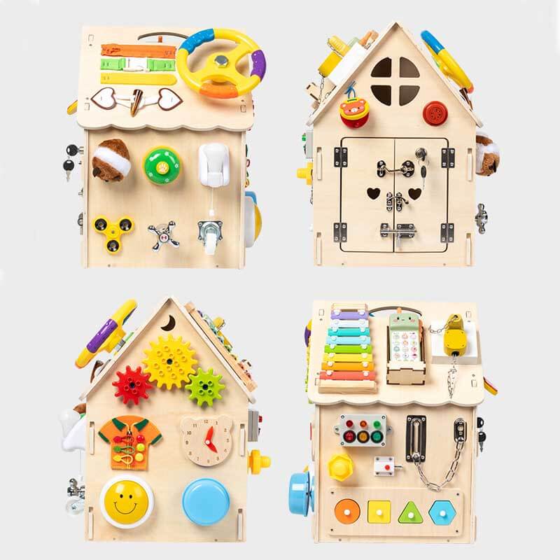 EcoToys Montessori Domek do zabawy | Stymuluje kreatywną zabawę i rozwój - Ucz się i odkrywaj z radością