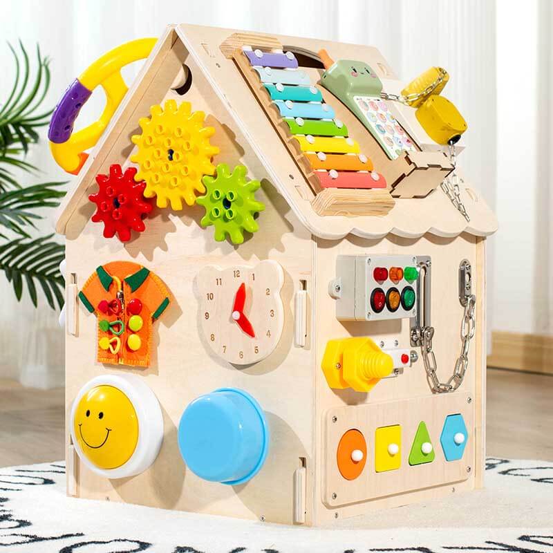 EcoToys Montessori Domek do zabawy | Stymuluje kreatywną zabawę i rozwój - Ucz się i odkrywaj z radością
