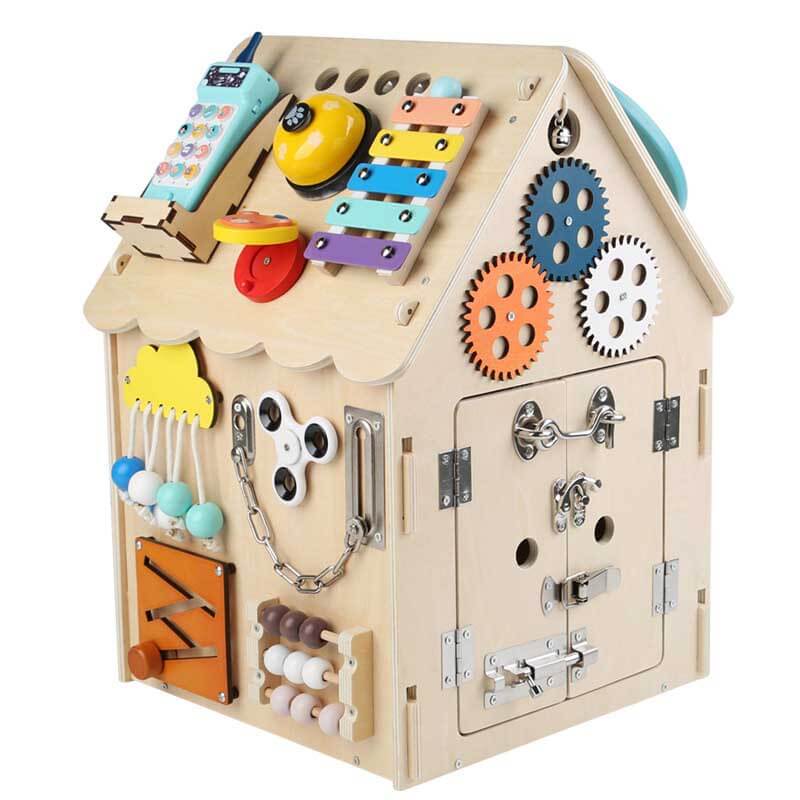 EcoToys Montessori Domek do zabawy | Stymuluje kreatywną zabawę i rozwój - Ucz się i odkrywaj z radością