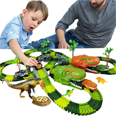 Conjunto de Comboio de Dinossauros de Corrida | Conjunto de Comboio Imaginativo para Diversão de Brincar Inigualável - Inclui Dino Extra e Carruagem de Comboio