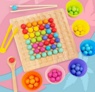 Ecotoys BeadBounce | Contar, Deslizar, Ganhar - Tabuleiro de Contas Montessori Jogo de Classificação