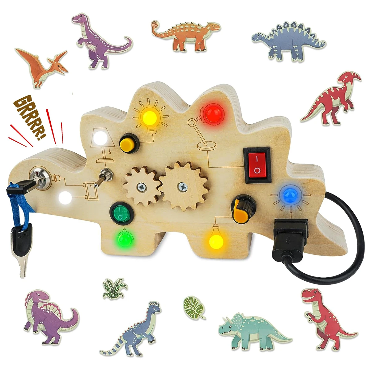 Ecotoys DinoSpark | Montessori LED Speelbord - Educatief Baby Speelgoed