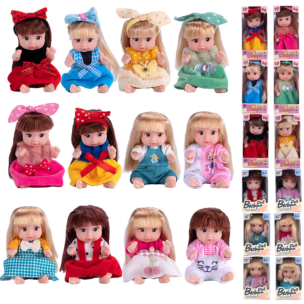 DollyDreams | Magical play fun - Set of cute dolls with colorful dresses