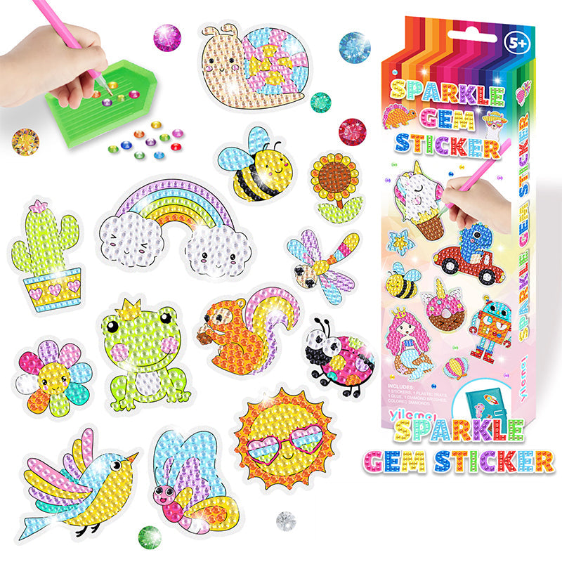 Pegatinas ShinyGem | Diversión mágica de manualidades - Pintura de diamantes 5D para niños
