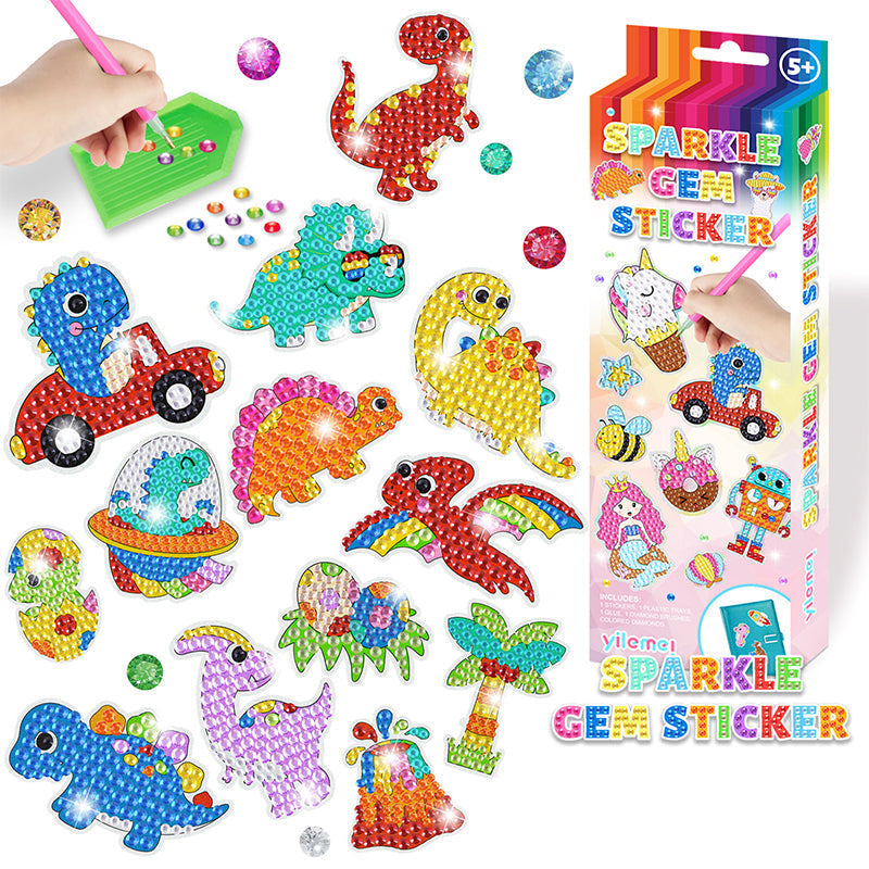 Pegatinas ShinyGem | Diversión mágica de manualidades - Pintura de diamantes 5D para niños
