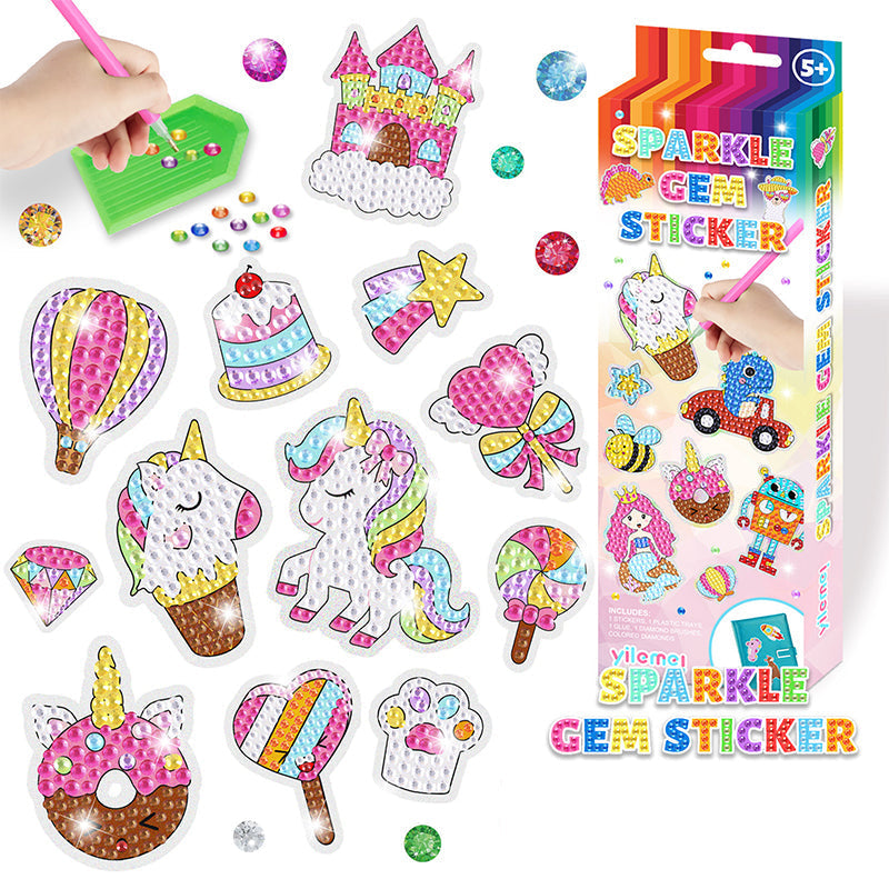 Pegatinas ShinyGem | Diversión mágica de manualidades - Pintura de diamantes 5D para niños