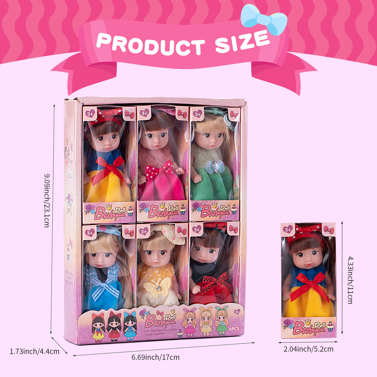 DollyDreams | Magical play fun - Set of cute dolls with colorful dresses