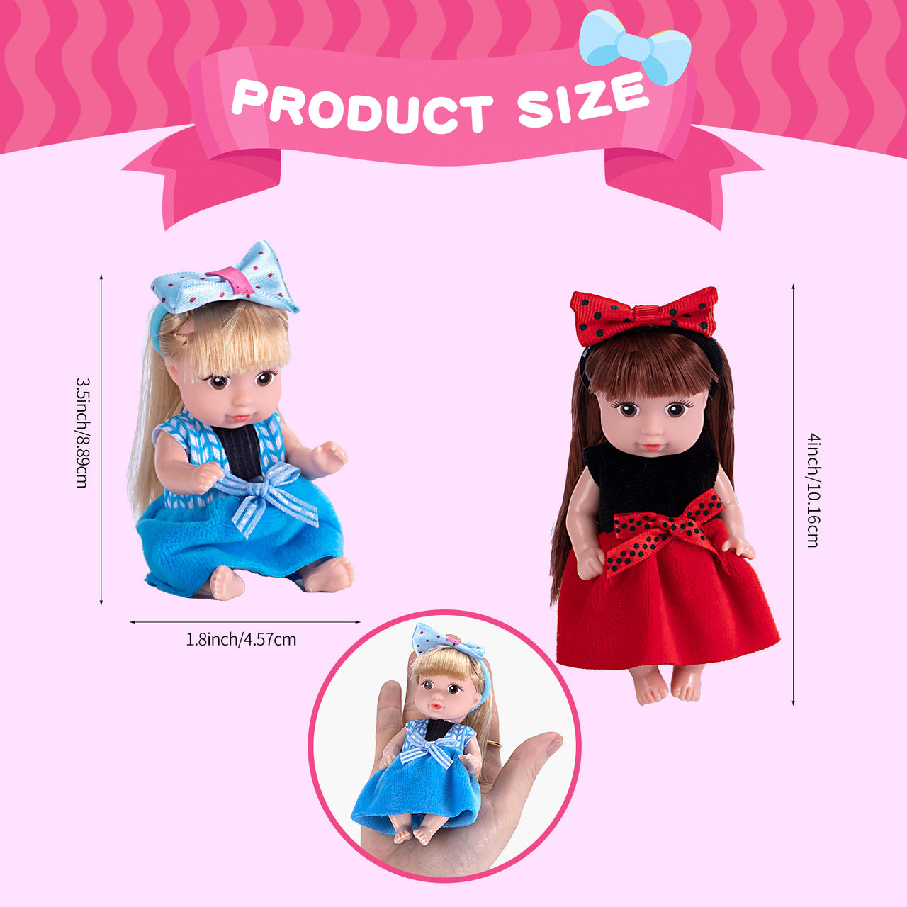 DollyDreams | Magical play fun - Set of cute dolls with colorful dresses