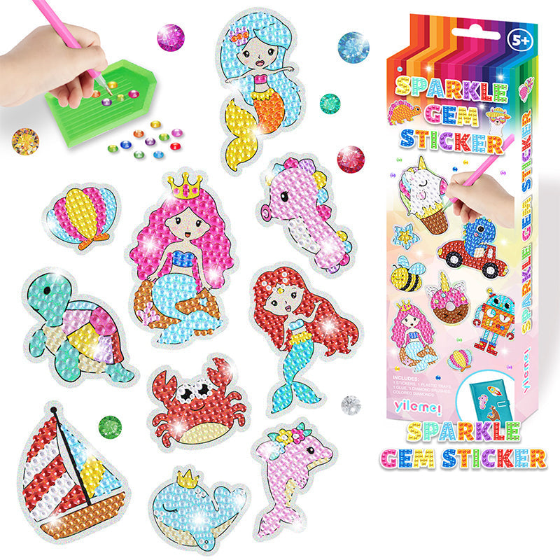 Pegatinas ShinyGem | Diversión mágica de manualidades - Pintura de diamantes 5D para niños