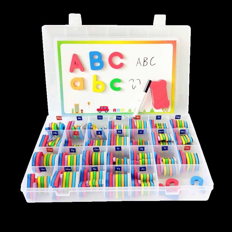 AlphaMag | Plaisir d'apprentissage - Ensemble de lettres magnétiques double face avec accessoires