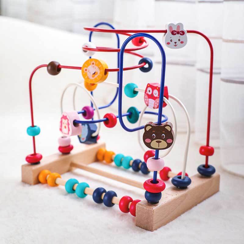 Perlenlabyrinth | Lernen und Spielen im Gleichgewicht - Montessori Holzperlen-Spirale für Kinder