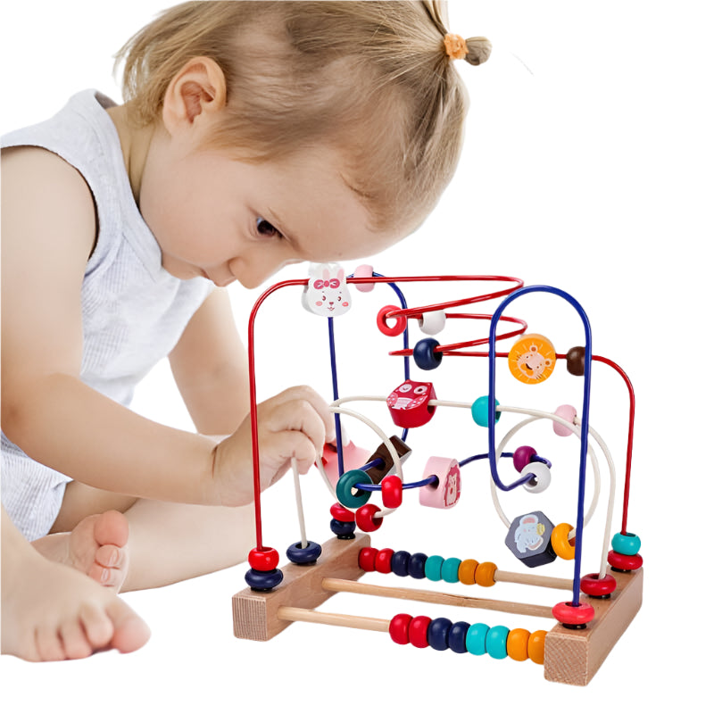 Perlenlabyrinth | Lernen und Spielen im Gleichgewicht - Montessori Holzperlen-Spirale für Kinder