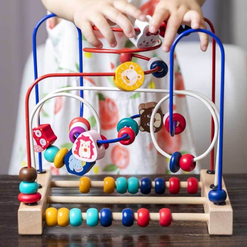 Perlenlabyrinth | Lernen und Spielen im Gleichgewicht - Montessori Holzperlen-Spirale für Kinder