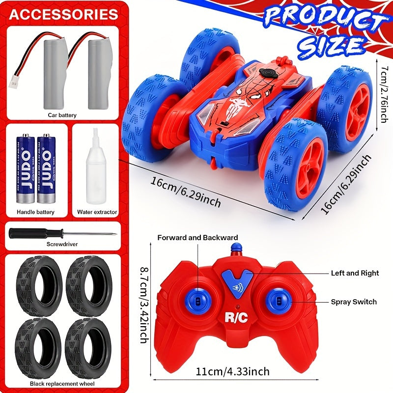 SpinMaster Coche acrobático | Espectáculo y acción - acrobacias 360° con luz y spray