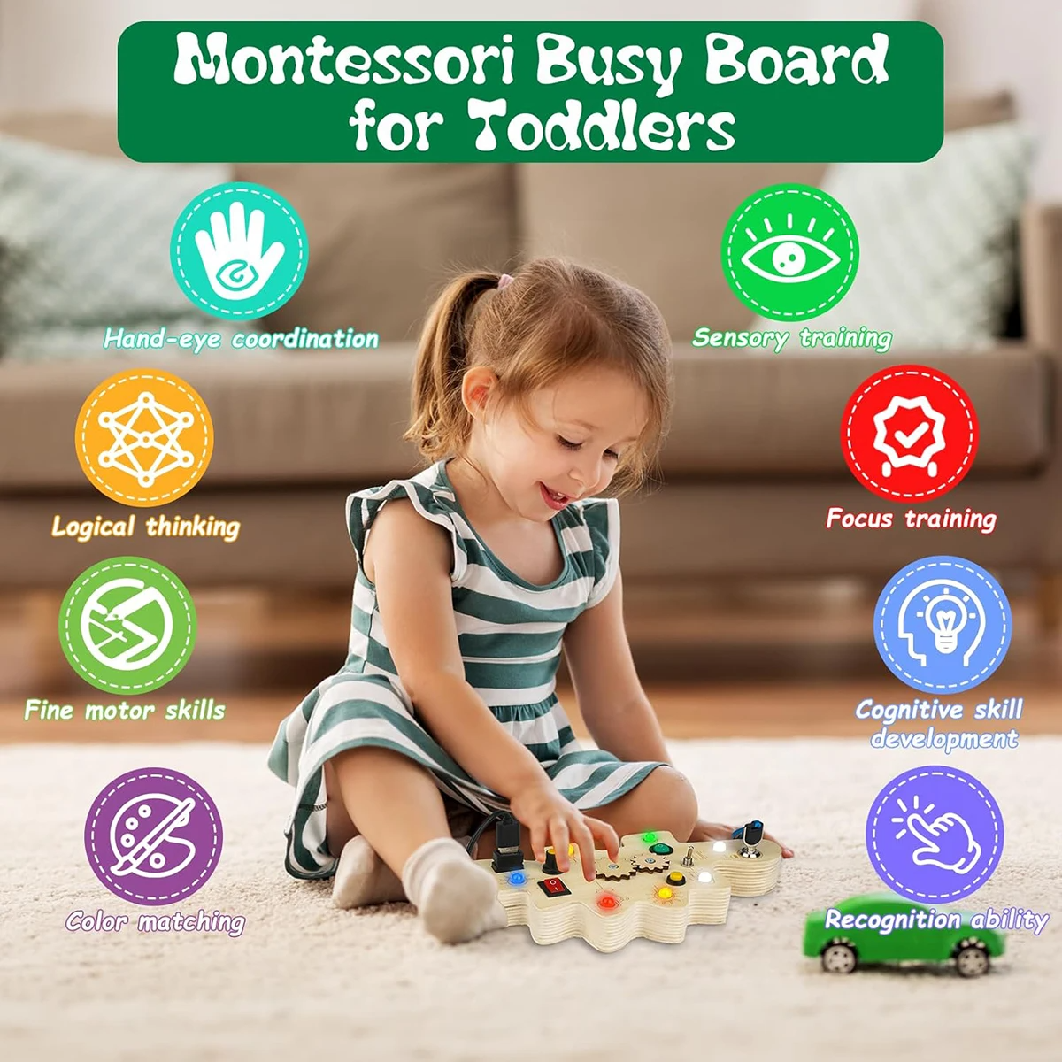 Ecotoys DinoSpark | Montessori LED Speelbord - Educatief Baby Speelgoed