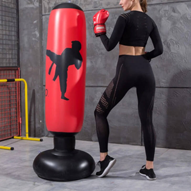 PowerStrike Punch Bag | Versterk kracht en uithoudingsvermogen - Opblaasbare vrijstaande fitnesstoren voor intensieve training