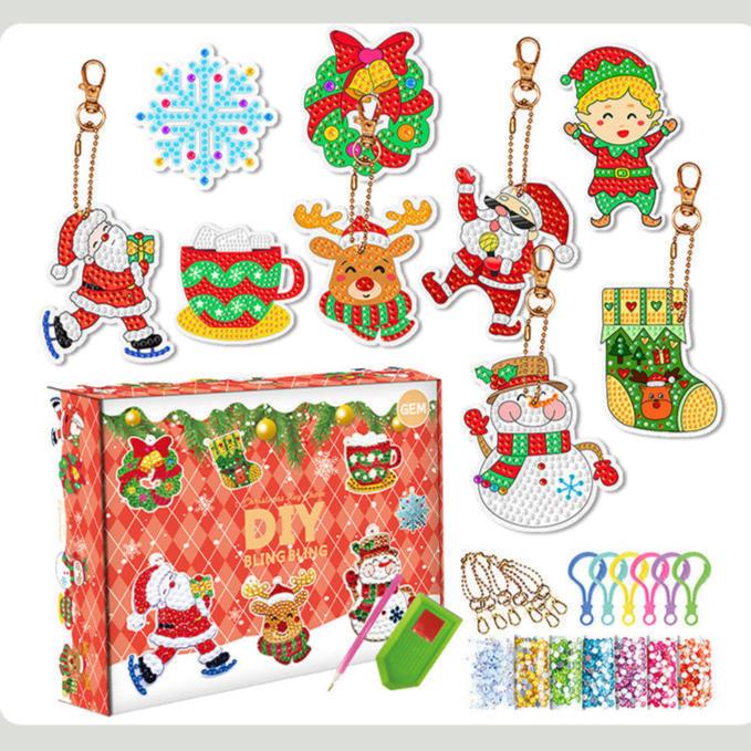 SparklyXmas | Sorpresa festiva - Llavero de pintura de diamantes DIY caja ciega
