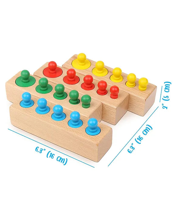 Ecotoys SensoryBlocks | Ontwikkel tastzin en coördinatie - Montessori houten puzzelset