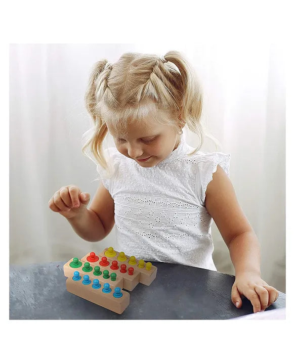 Ecotoys SensoryBlocks | Ontwikkel tastzin en coördinatie - Montessori houten puzzelset