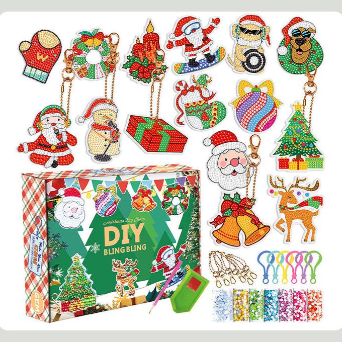 SparklyXmas | Sorpresa festiva - Llavero de pintura de diamantes DIY caja ciega