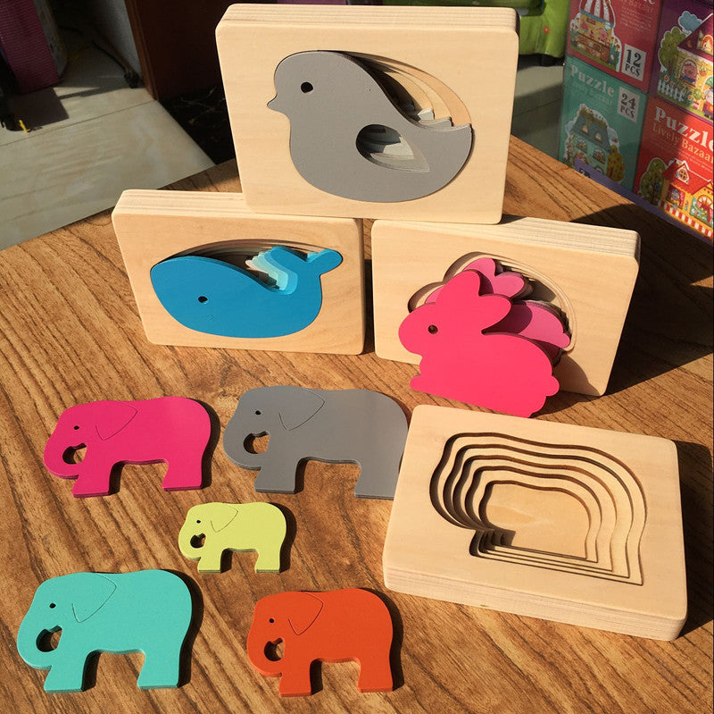 EcoToys Animato™ | Stimuleer spelenderwijs leren - Dieren 3D Houten Puzzel