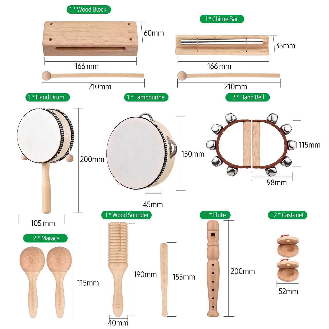 HarmonyPlay | Breng Muziek in de Handen van je Kind - Houten muziekinstrumenten set