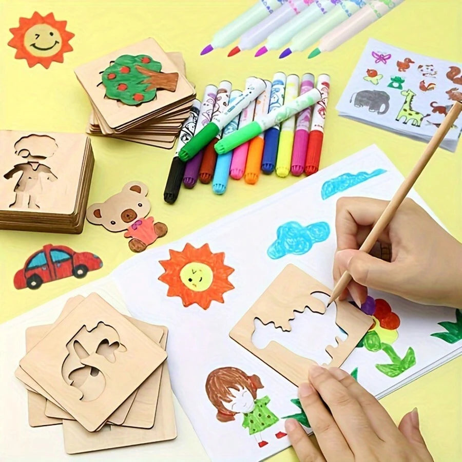 Toddler Art Templates™ | Peuter Kunst Sjabloon - Educatieve en Speelse Stencils (20 Stuks)