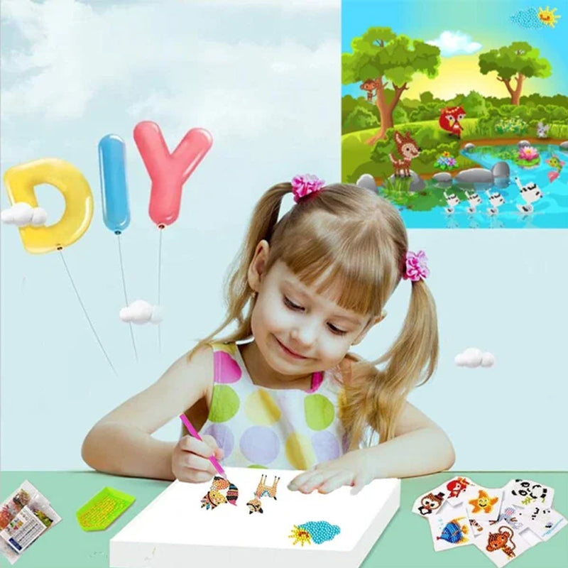 Pegatinas ShinyGem | Diversión mágica de manualidades - Pintura de diamantes 5D para niños