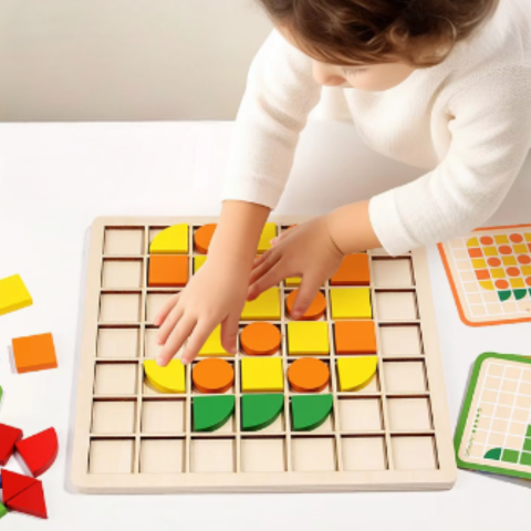 EcoToys™ ThinkMatch | Verbetert logisch denken - Fantasierijk Houten Educatieve Puzzelset