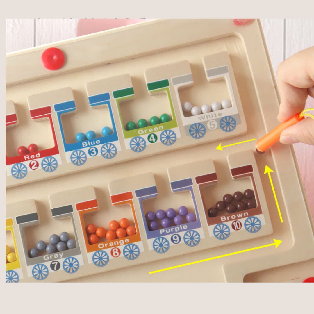 Magnetix Kleuren-Maze Puzzel | Ontdek Kleuren & Cijfers - Educatief Montessori Speelgoed