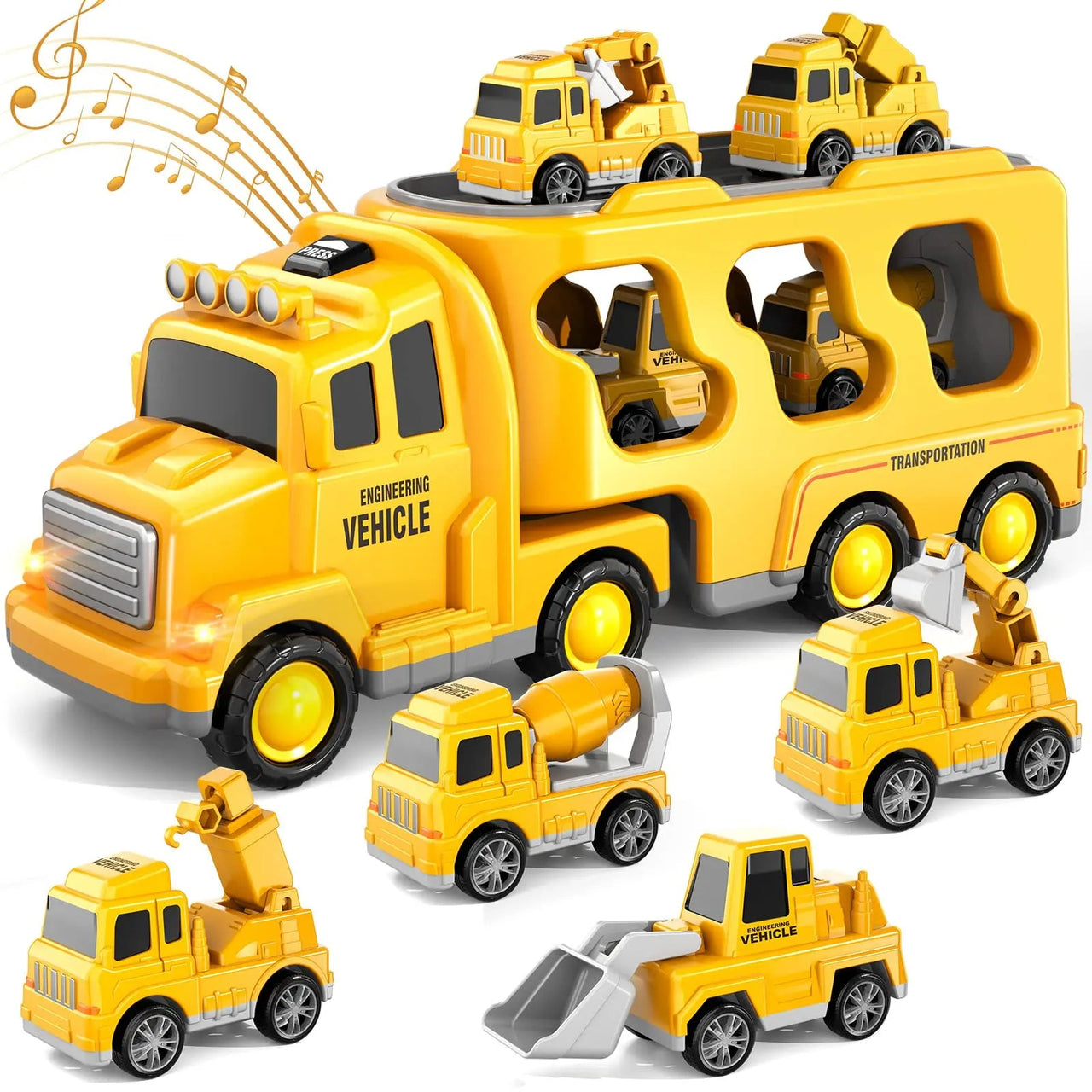 Diecast Vrachtwagen Speelgoed | Educatieve Set - Graafmachine, Bulldozer en Meer