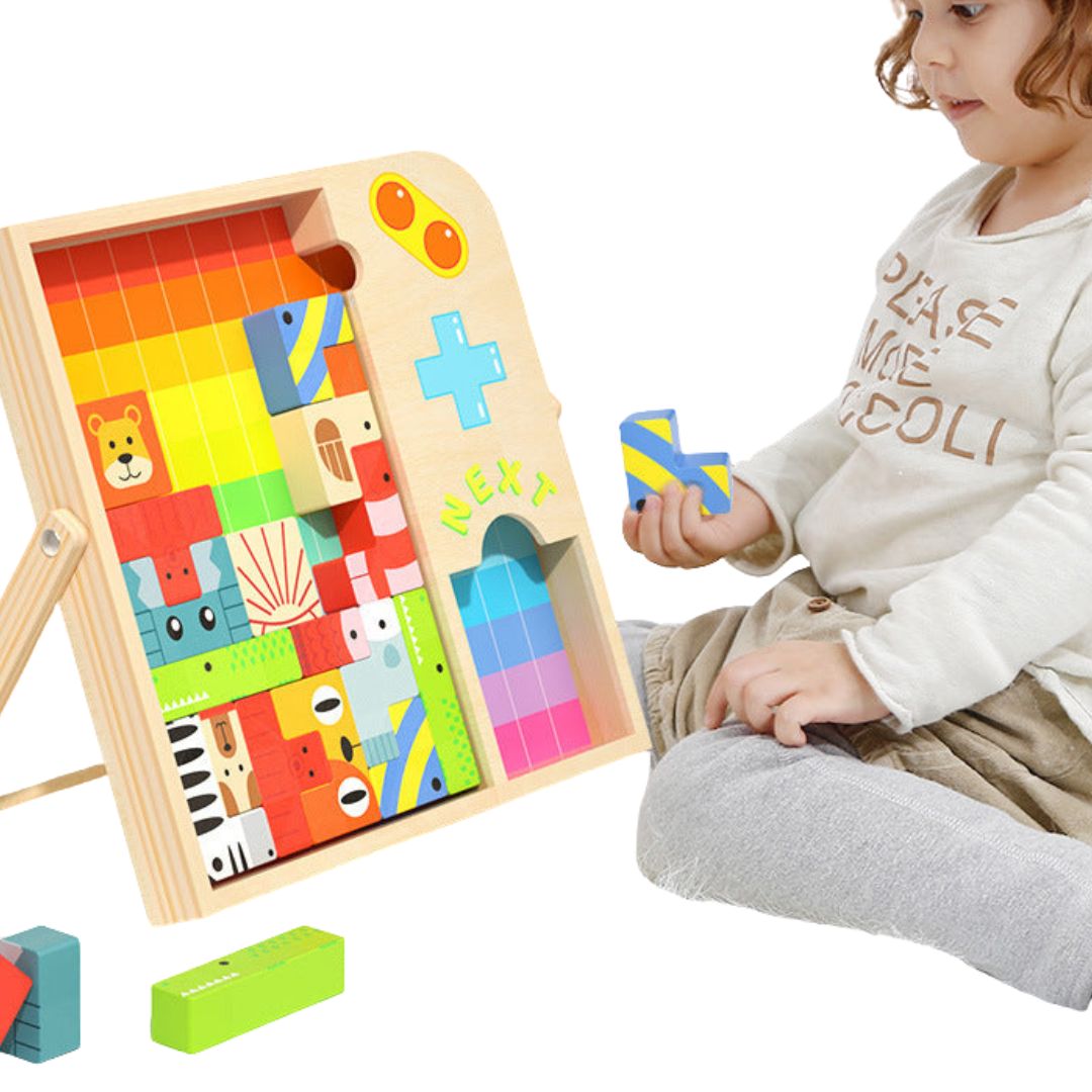 EcoToys Tetrino | Speel, leer en ontwikkel creatief denkvermogen - Montessori puzzel voor kinderen