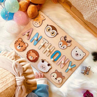 Thumbnail for Ökospielzeug NameFun | Personalisierte Freude - Puzzle mit individuellem Namen für Kinder mit Stiften zum Lernen