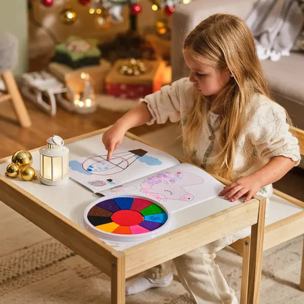 Huellas digitales alegres | Recuerdos mágicos de fiesta - Libro para colorear para niños pequeños con arte creativo de dedos