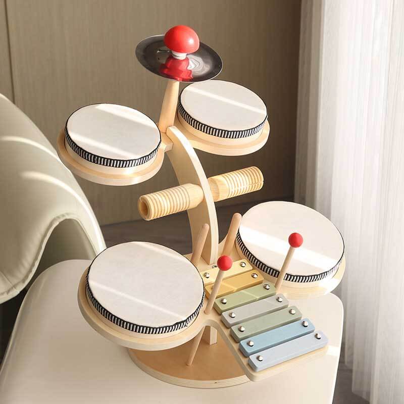 MiniMaestro | Ontdek muziekplezier - Houten drumset en xylofoon voor kinderen