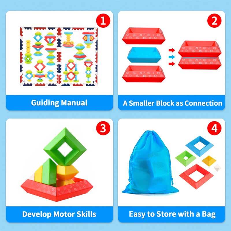StackyPyramid | Bouw en ontdek - 3D piramide stapelblokken voor kinderen