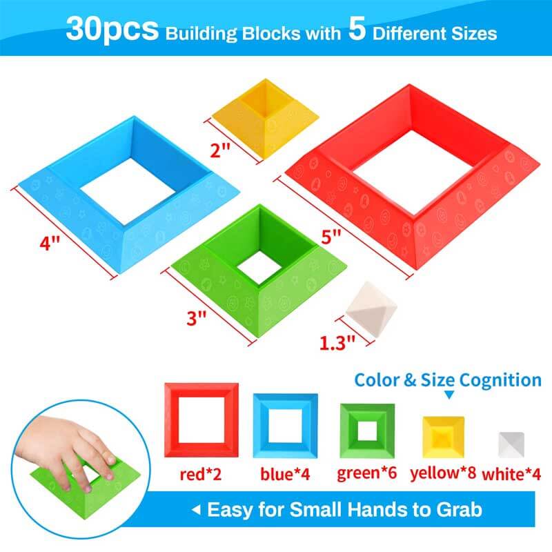 StackyPyramid | Bouw en ontdek - 3D piramide stapelblokken voor kinderen