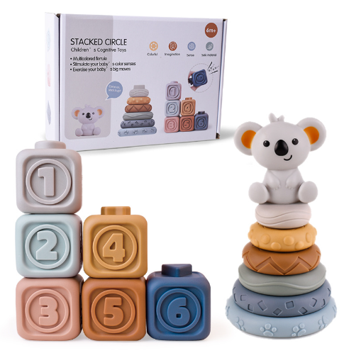 Baby Silicone Blokken | Leren en Spelen - Montessori Speelgoed