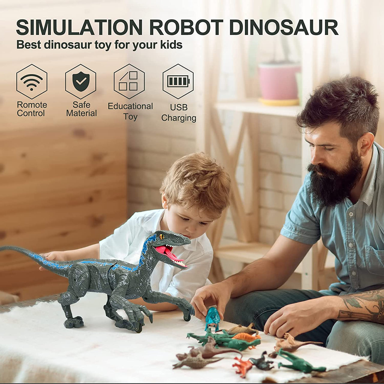 Remote Controlled Dinosaur | Afstandsbedienbare Dinosaurus Raptor voor Kinderen