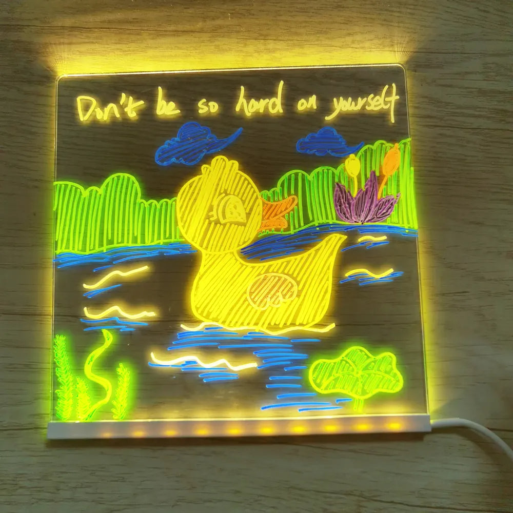 Gepersonaliseerde LED Lamp | Creatief Berichtbord voor Kinderen - Oplaadbaar en Uitschuifbaar