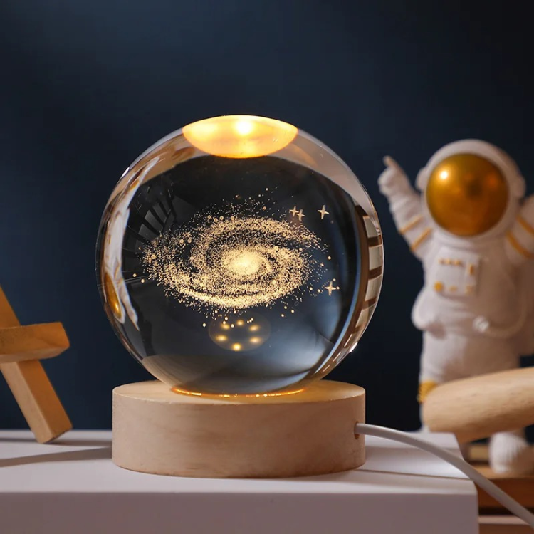 StarSphere | Lleva el universo a tu habitación - Lámpara nocturna de cristal grabada en 3D