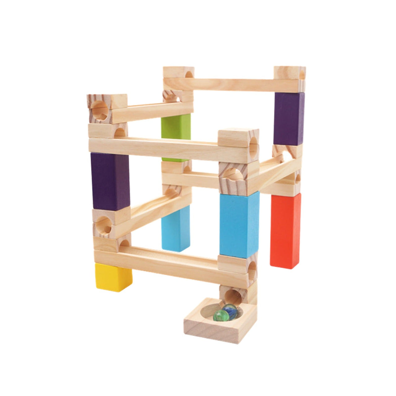 Ecotoys MarbleMaster | Kreativer Spaß - Holz-Marmorbahn Bau-Spielzeug