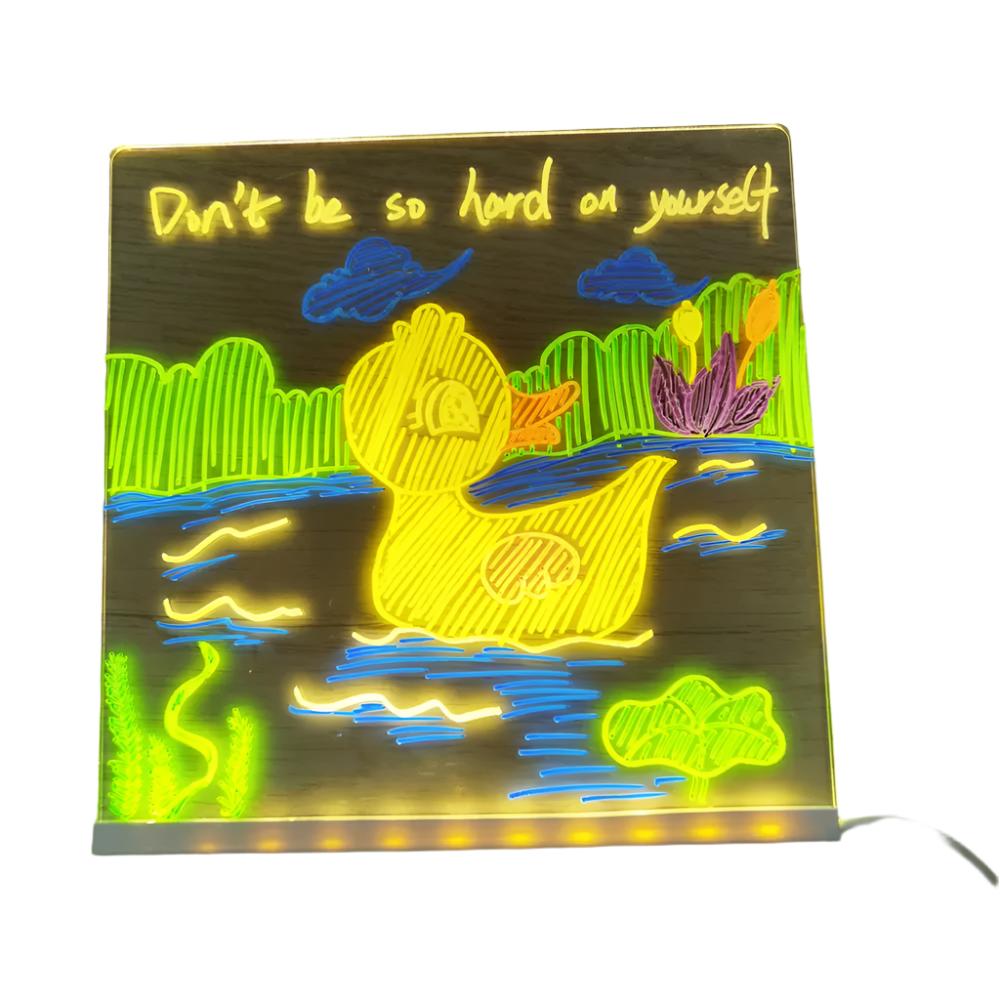 Gepersonaliseerde LED Lamp | Creatief Berichtbord voor Kinderen - Oplaadbaar en Uitschuifbaar