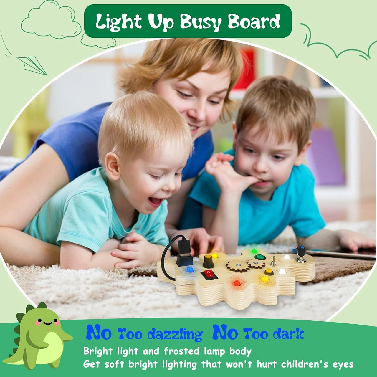 Ecotoys DinoSpark | Montessori LED Speelbord - Educatief Baby Speelgoed