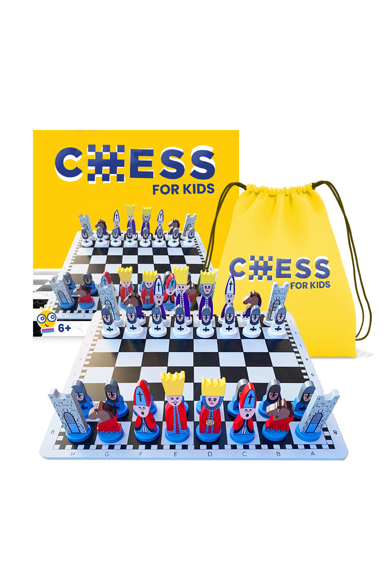 EcoToys Chess Adventure Set | Stimuleer Creativiteit - Educatieve houten schaken voor kinderen