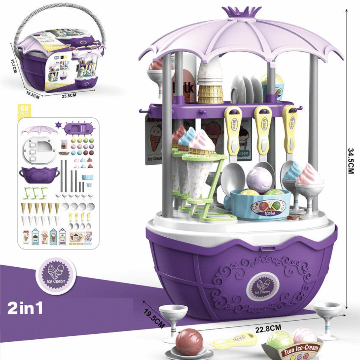 Flex Eisdiele | Kreatives - Pädagogisches Spielset für Kinder